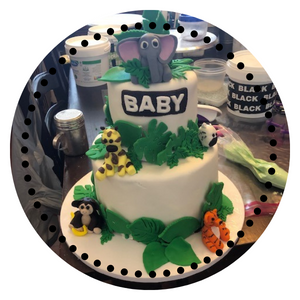 Baby safari party cake